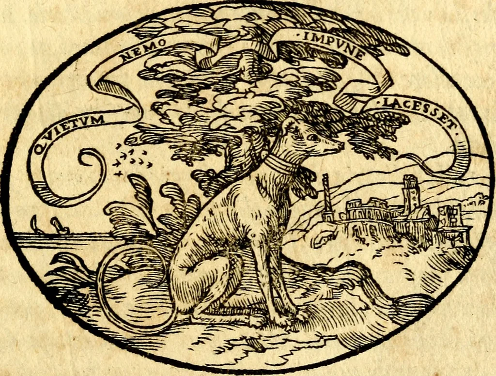 An illustration from Dialogo dell'imprese militari et amorose, 1574, leaf 44