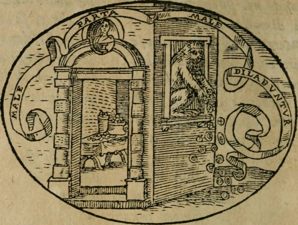 An illustration from Dialogo dell'imprese militari et amorose, 1574, leaf 209