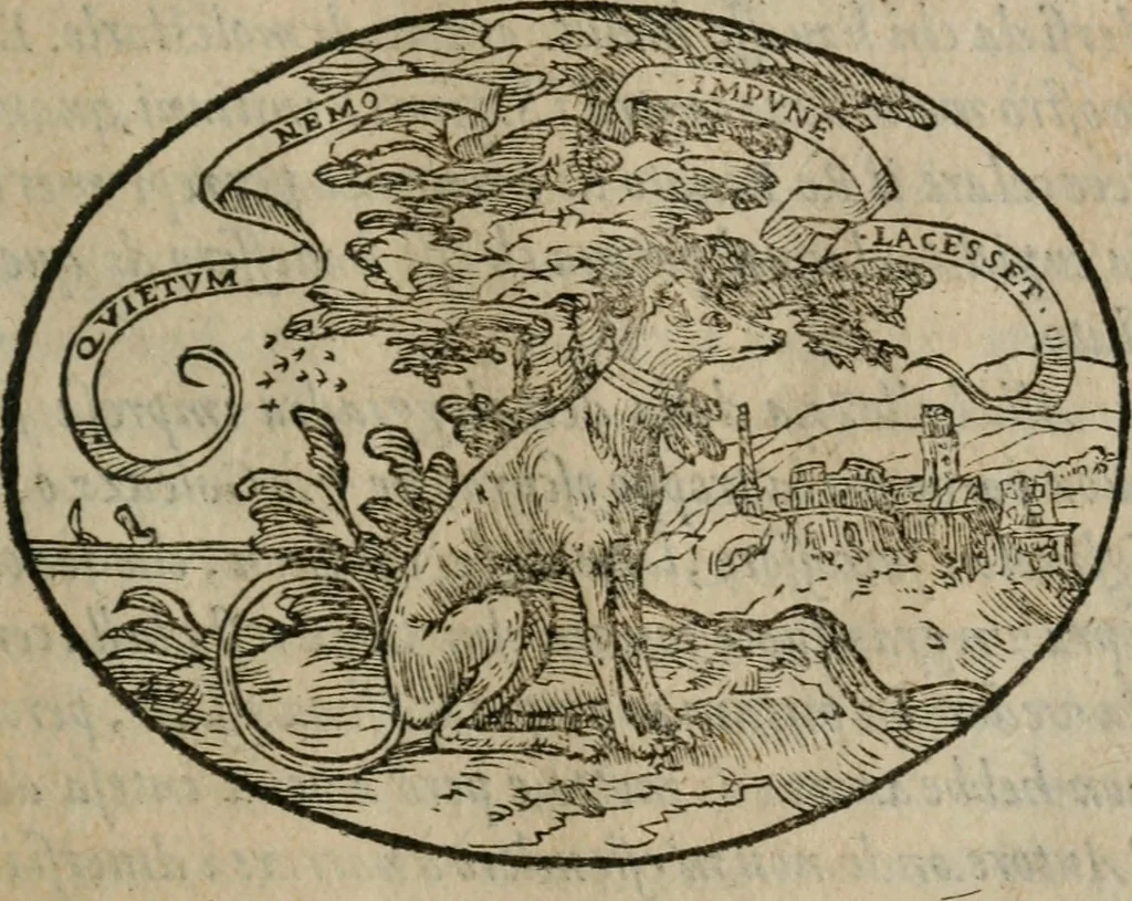 An illustration from Dialogo dell'imprese militari et amorose, 1574, leaf 44