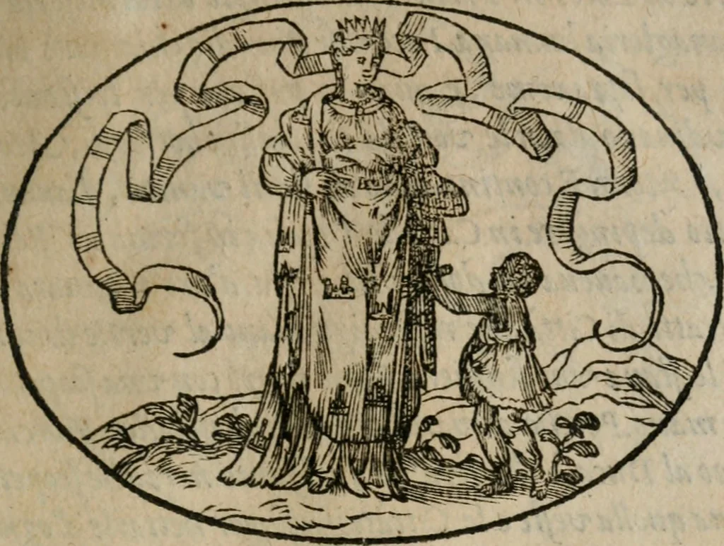An illustration from Dialogo dell'imprese militari et amorose, 1574, leaf 46