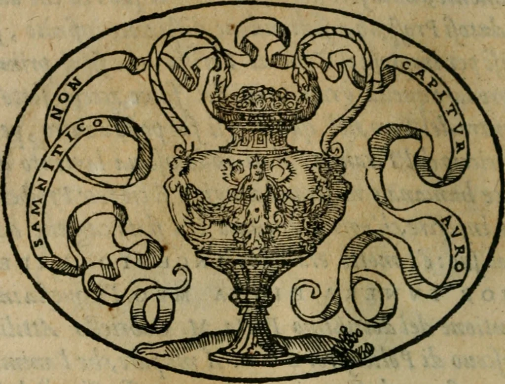 An illustration from Dialogo dell'imprese militari et amorose, 1574, leaf 69