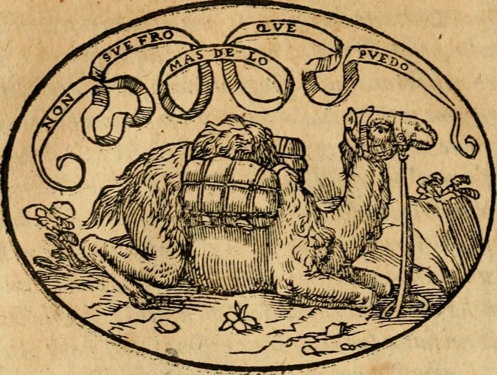 An illustration from Dialogo dell'imprese militari et amorose di Monsignor Giouio, vescouo di Nocera : et del S. Gabriel Symeoni fiorentino : con vn ragionamento di M. Lodouico Domenichi, nel medesimo soggetto : con la tauola, 1574, leaf 137