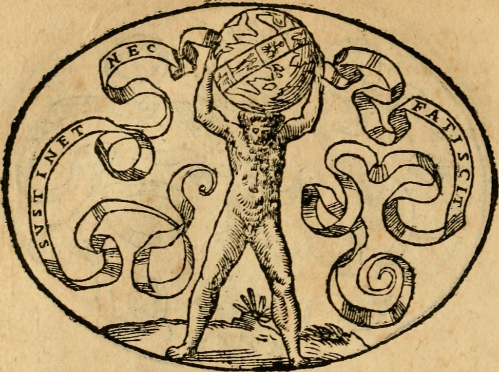 An illustration from Dialogo dell'imprese militari et amorose di Monsignor Giouio, vescouo di Nocera : et del S. Gabriel Symeoni fiorentino : con vn ragionamento di M. Lodouico Domenichi, nel medesimo soggetto : con la tauola, 1574, leaf 143