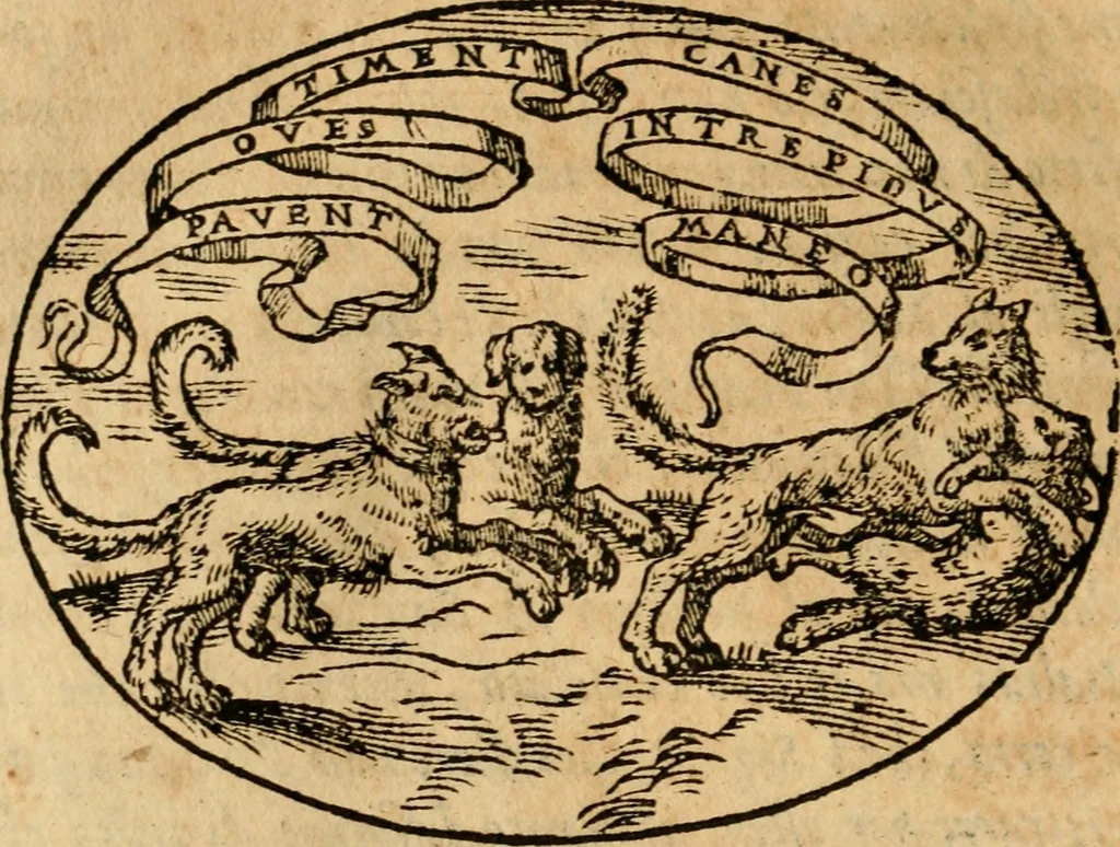 An illustration from Dialogo dell'imprese militari et amorose di Monsignor Giouio, vescouo di Nocera : et del S. Gabriel Symeoni fiorentino : con vn ragionamento di M. Lodouico Domenichi, nel medesimo soggetto : con la tauola, 1574, leaf 171
