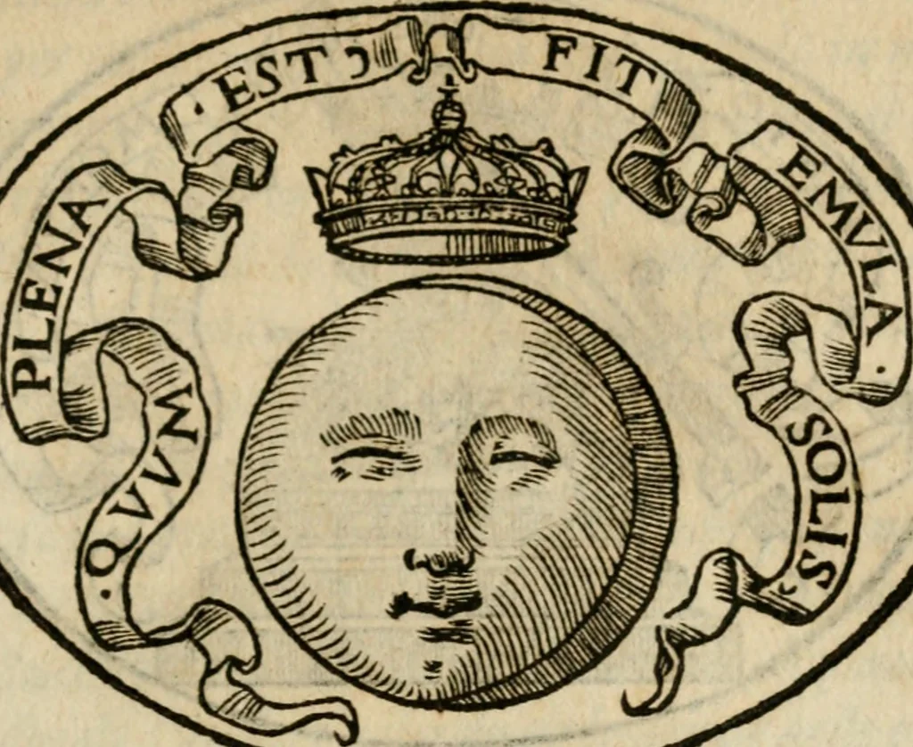 An illustration from Dialogo dell'imprese militari et amorose di Monsignor Giouio, vescouo di Nocera : et del S. Gabriel Symeoni fiorentino : con vn ragionamento di M. Lodouico Domenichi, nel medesimo soggetto : con la tauola, 1574, leaf 36