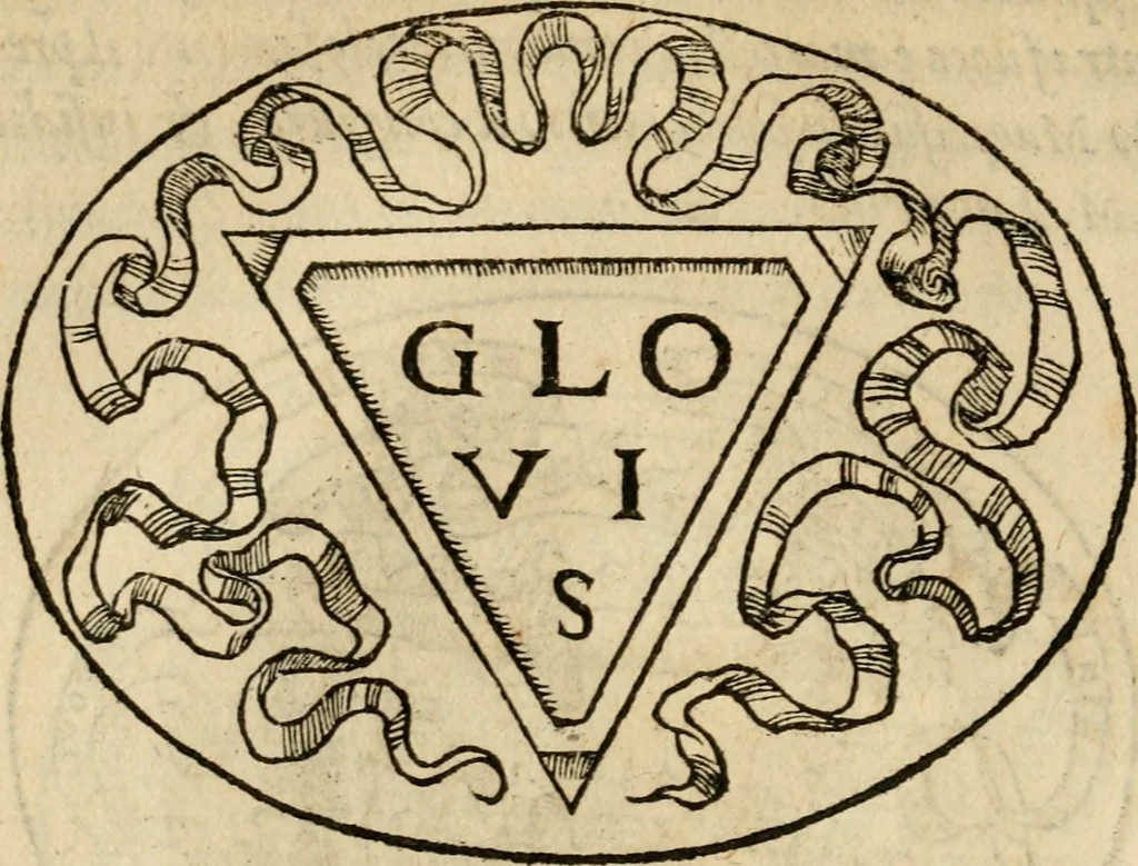 An illustration from Dialogo dell'imprese militari et amorose di Monsignor Giouio, vescouo di Nocera : et del S. Gabriel Symeoni fiorentino : con vn ragionamento di M. Lodouico Domenichi, nel medesimo soggetto : con la tauola, 1574, leaf 55
