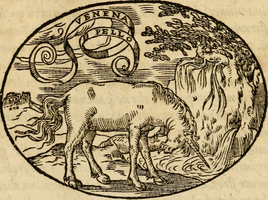 An illustration from Dialogo dell'imprese militari et amorose di Monsignor Giouio, vescouo di Nocera : et del S. Gabriel Symeoni fiorentino : con vn ragionamento di M. Lodouico Domenichi, nel medesimo soggetto : con la tauola, 1574, leaf 79