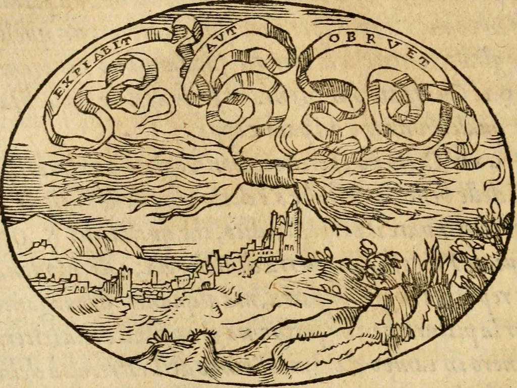 An illustration from Dialogo dell'imprese militari et amorose di Monsignor Giouio, vescouo di Nocera : et del S. Gabriel Symeoni fiorentino : con vn ragionamento di M. Lodouico Domenichi, nel medesimo soggetto : con la tauola, 1574, leaf 89