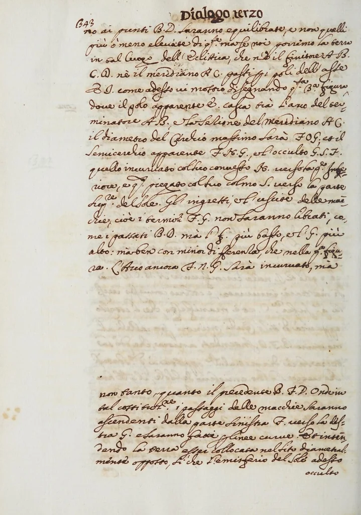 An illustration from Dialogo di Galileo Galilei ... : doue ne i congressi di quattro giornate si discorre sopra i due massimi sistemi del mondo tolemaico, e copernicano : proponendo indeterminatamente le ragioni filosofiche, e naturali tanto per l'una, quanto per l'altra parte, 1632, leaf 366