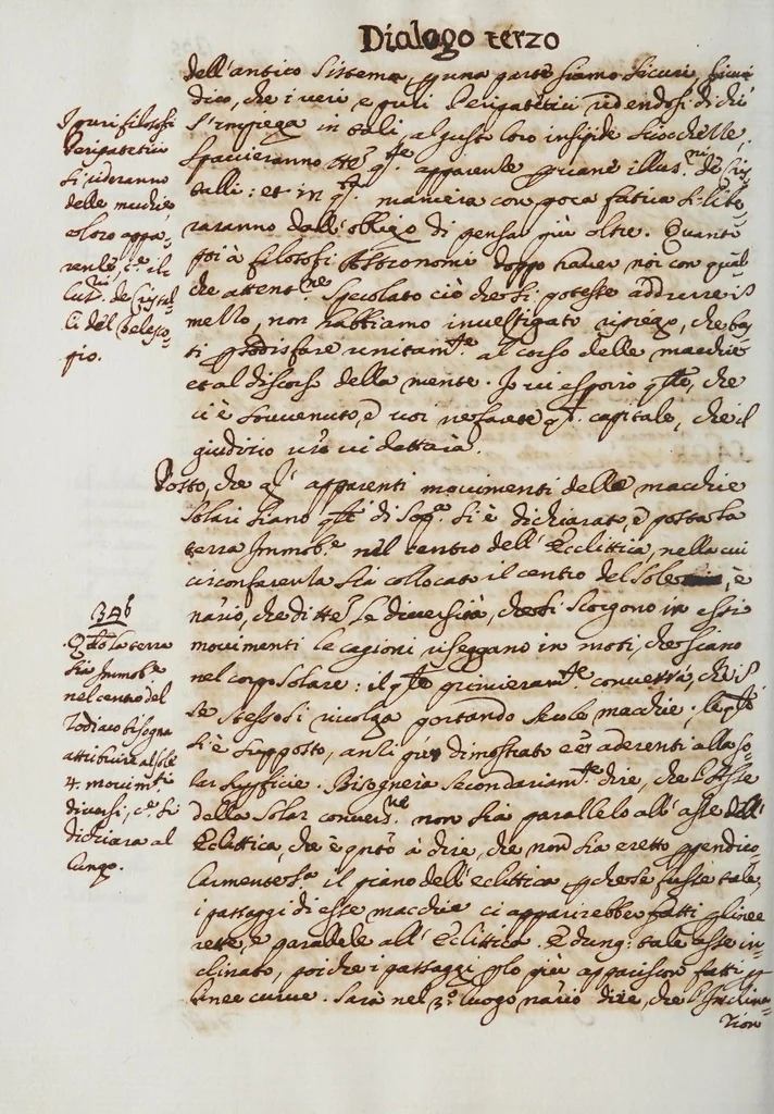 An illustration from Dialogo di Galileo Galilei ... : doue ne i congressi di quattro giornate si discorre sopra i due massimi sistemi del mondo tolemaico, e copernicano : proponendo indeterminatamente le ragioni filosofiche, e naturali tanto per l'una, quanto per l'altra parte, 1632, leaf 370