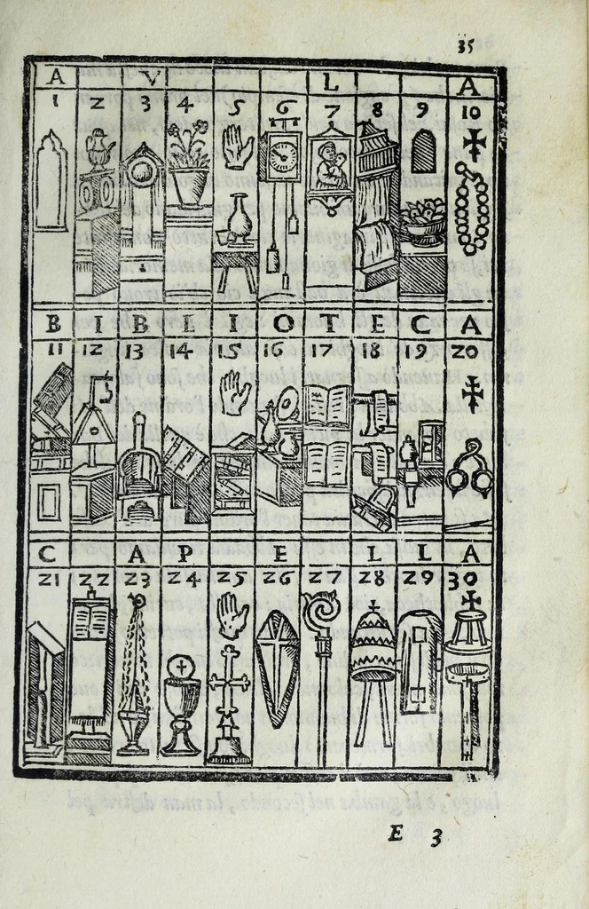 An illustration from Dialogo di M. Lodovico Dolce, nel quale si ragiona del modo di accrescere e conseruar la memoria, 1562, leaf 83