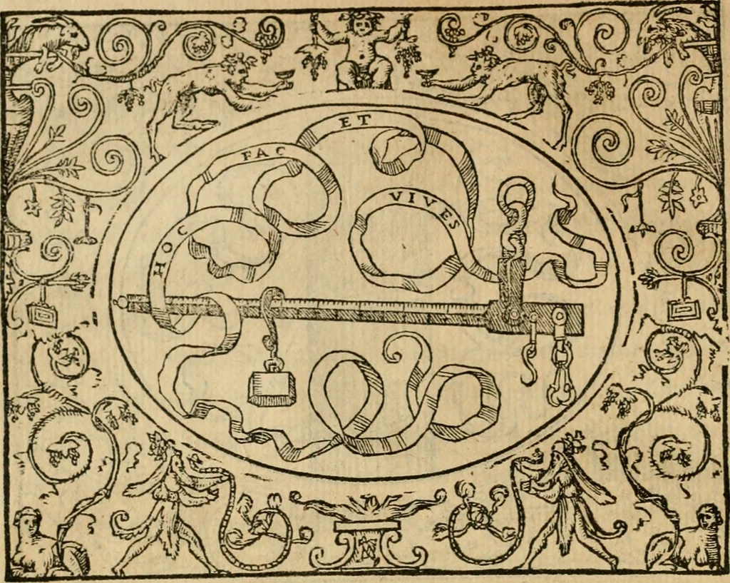 An illustration from Dialogue des devises d'armes et d'amovrs du S. Pavlo Iovio : avec un discours M. Loys Dominique sur le mesme subiet, 1561, leaf 105
