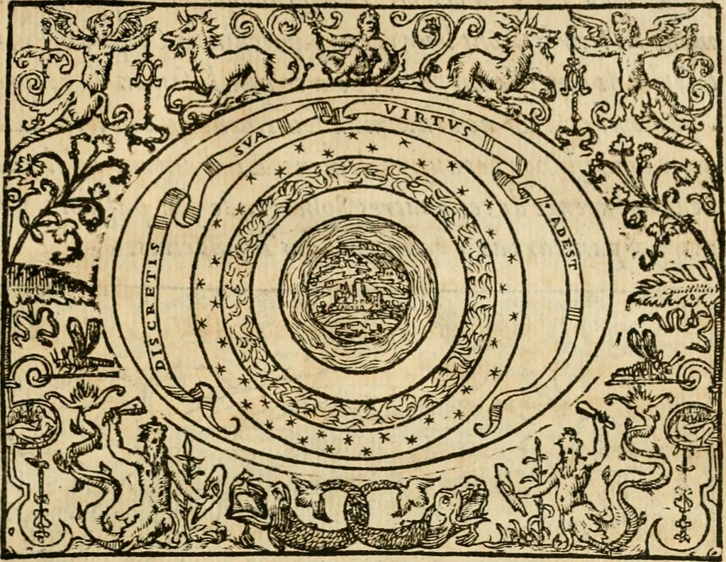 An illustration from Dialogue des devises d'armes et d'amovrs du S. Pavlo Iovio : avec un discours M. Loys Dominique sur le mesme subiet, 1561, leaf 114