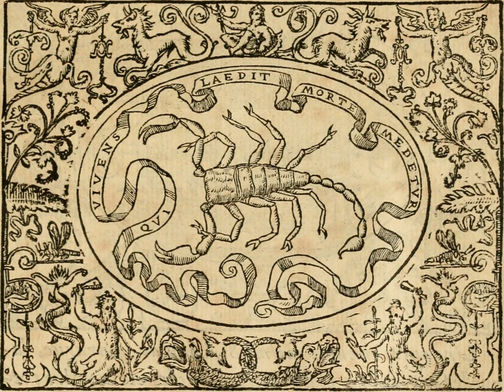 An illustration from Dialogue des devises d'armes et d'amovrs du S. Pavlo Iovio : avec un discours M. Loys Dominique sur le mesme subiet, 1561, leaf 116