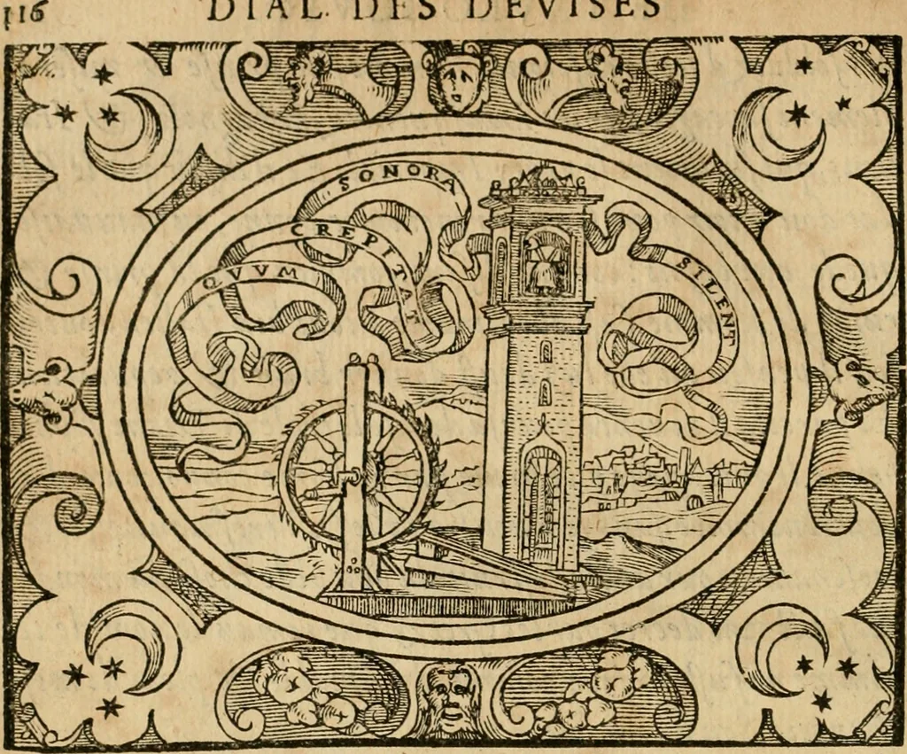 An illustration from Dialogue des devises d'armes et d'amovrs du S. Pavlo Iovio : avec un discours M. Loys Dominique sur le mesme subiet, 1561, leaf 119