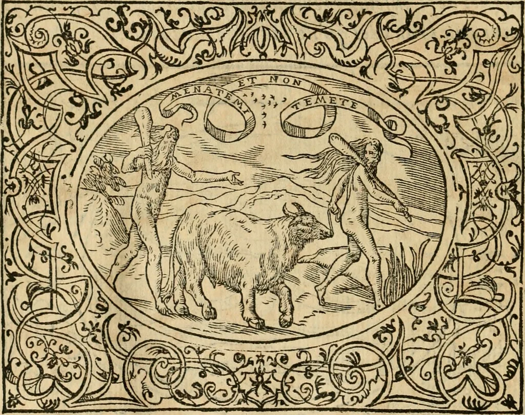 An illustration from Dialogue des devises d'armes et d'amovrs du S. Pavlo Iovio : avec un discours M. Loys Dominique sur le mesme subiet, 1561, leaf 121