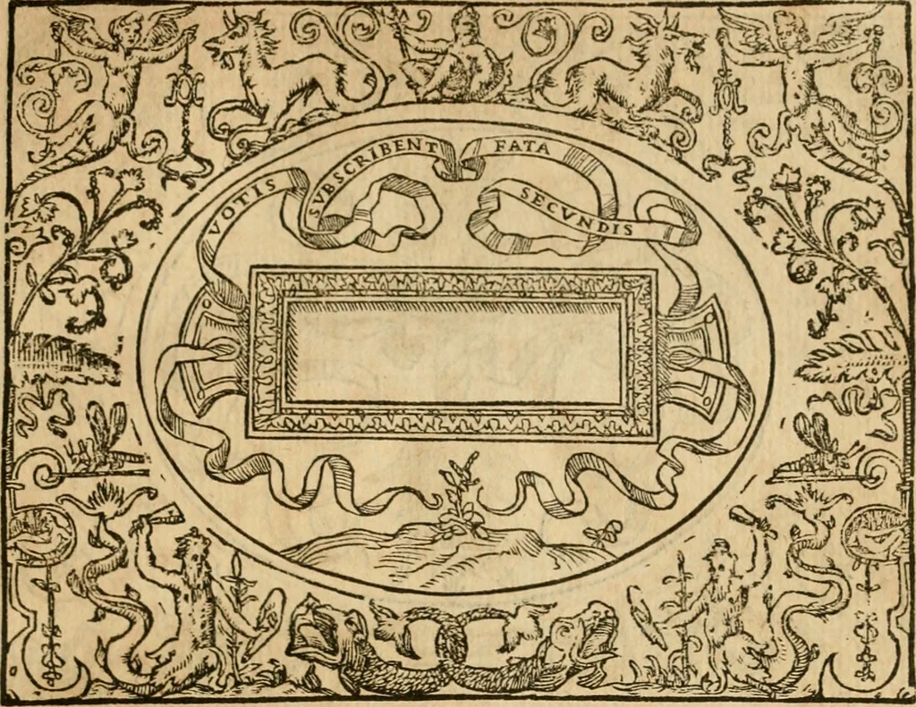 An illustration from Dialogue des devises d'armes et d'amovrs du S. Pavlo Iovio : avec un discours M. Loys Dominique sur le mesme subiet, 1561, leaf 130