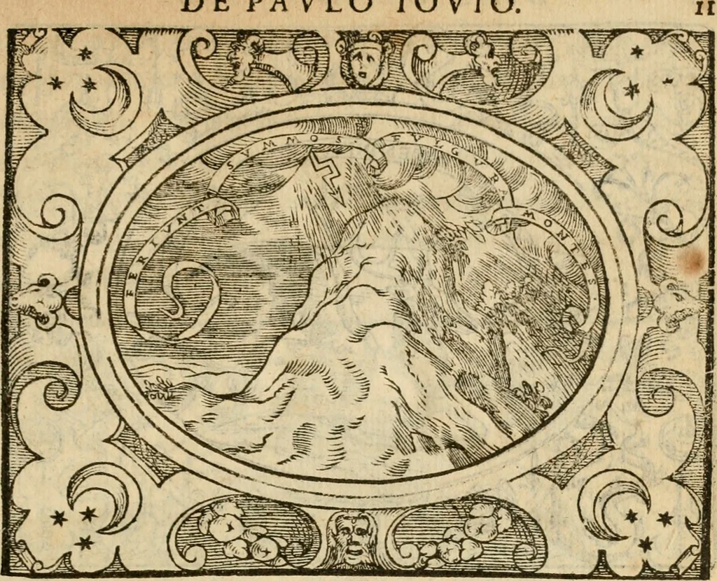 An illustration from Dialogue des devises d'armes et d'amovrs du S. Pavlo Iovio : avec un discours M. Loys Dominique sur le mesme subiet, 1561, leaf 14