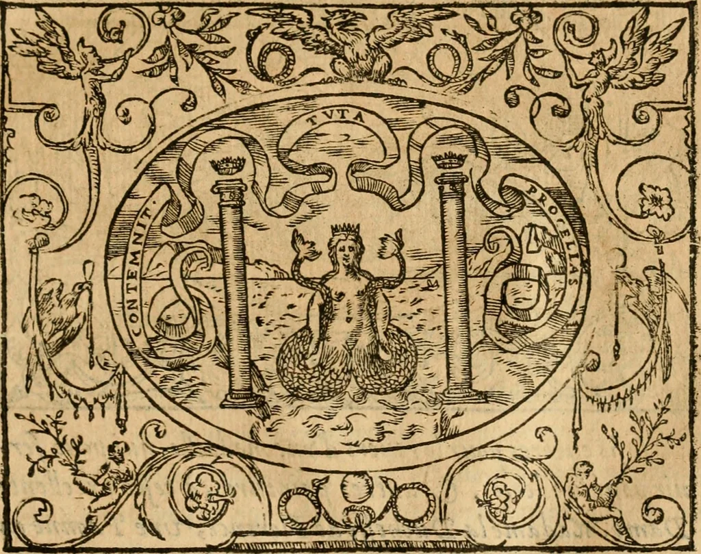 An illustration from Dialogue des devises d'armes et d'amovrs du S. Pavlo Iovio : avec un discours M. Loys Dominique sur le mesme subiet, 1561, leaf 142