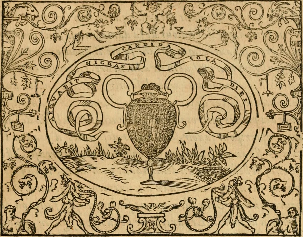 An illustration from Dialogue des devises d'armes et d'amovrs du S. Pavlo Iovio : avec un discours M. Loys Dominique sur le mesme subiet, 1561, leaf 144