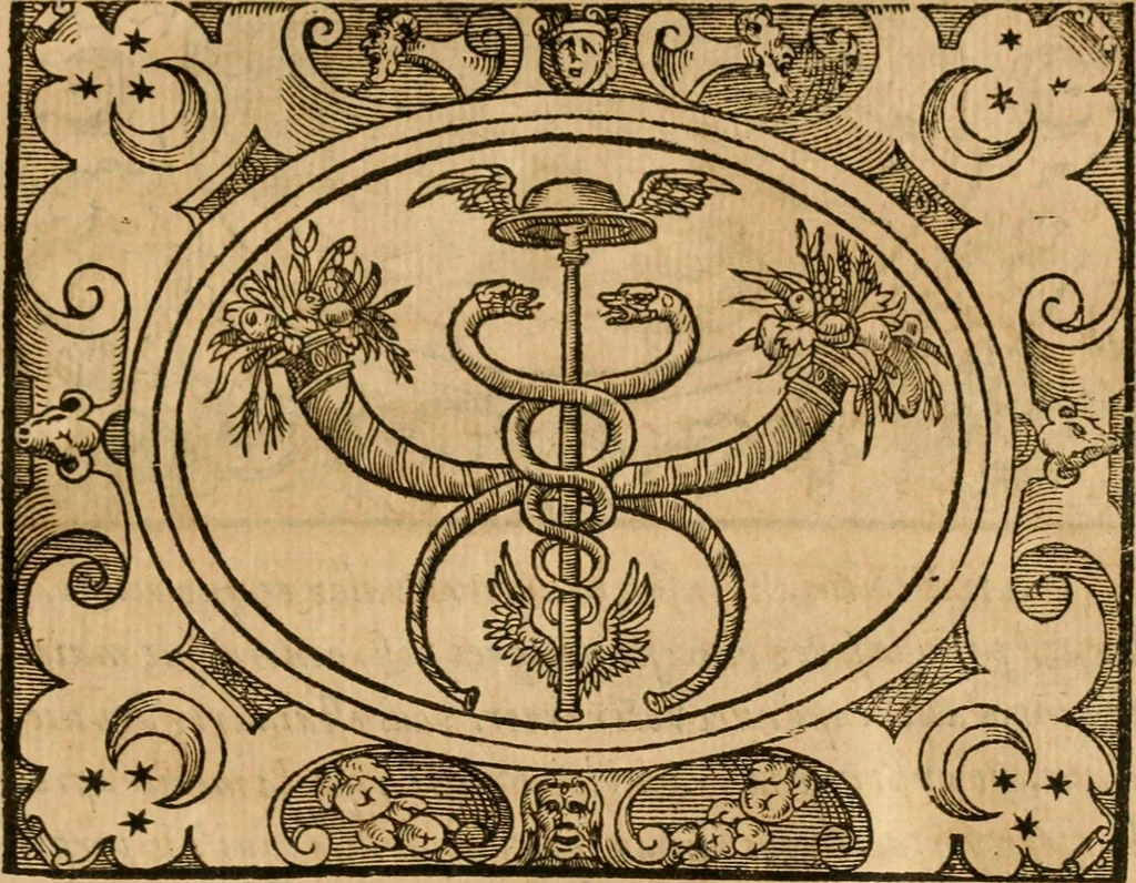An illustration from Dialogue des devises d'armes et d'amovrs du S. Pavlo Iovio : avec un discours M. Loys Dominique sur le mesme subiet, 1561, leaf 148