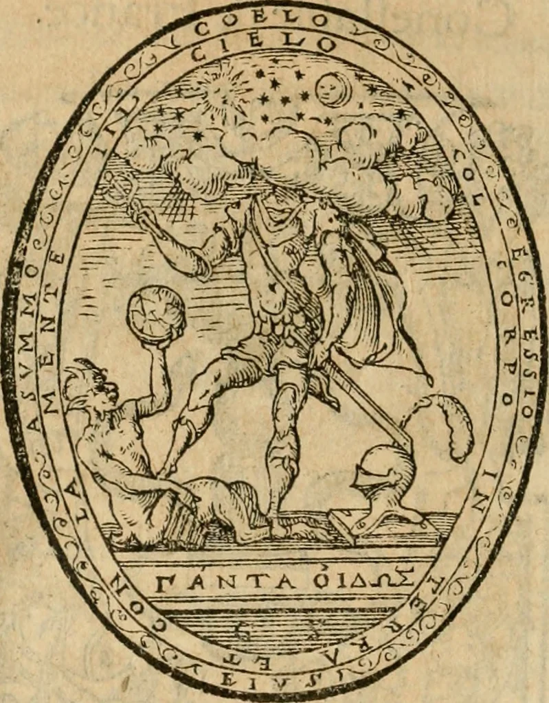 An illustration from Dialogue des devises d'armes et d'amovrs du S. Pavlo Iovio : avec un discours M. Loys Dominique sur le mesme subiet, 1561, leaf 217