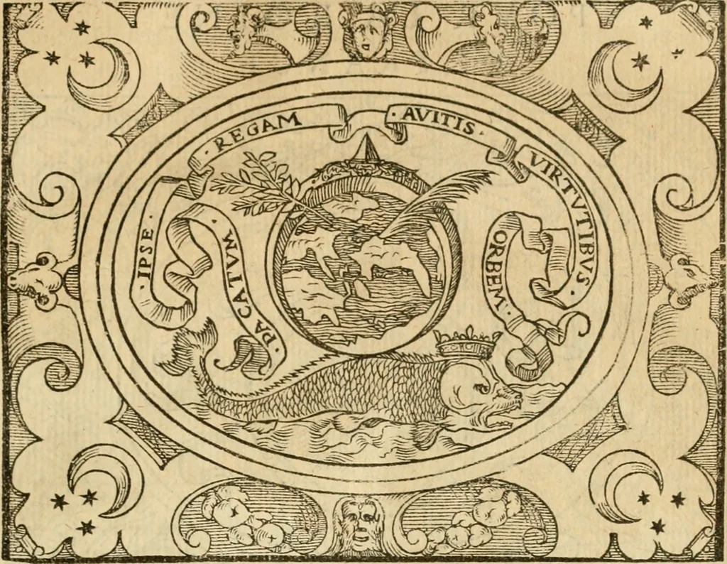 An illustration from Dialogue des devises d'armes et d'amovrs du S. Pavlo Iovio : avec un discours M. Loys Dominique sur le mesme subiet, 1561, leaf 224
