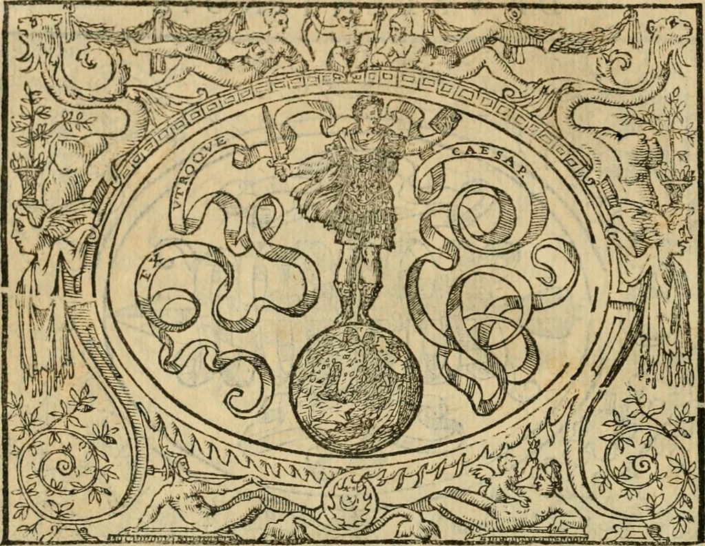 An illustration from Dialogue des devises d'armes et d'amovrs du S. Pavlo Iovio : avec un discours M. Loys Dominique sur le mesme subiet, 1561, leaf 231