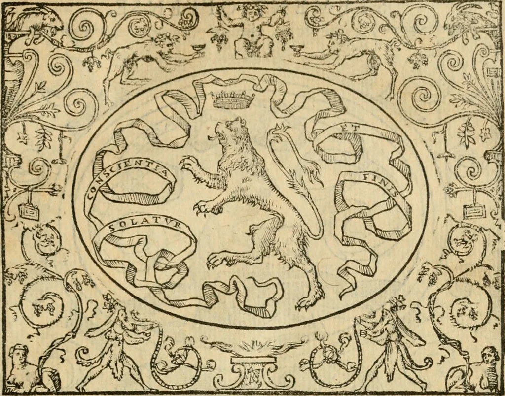 An illustration from Dialogue des devises d'armes et d'amovrs du S. Pavlo Iovio : avec un discours M. Loys Dominique sur le mesme subiet, 1561, leaf 232