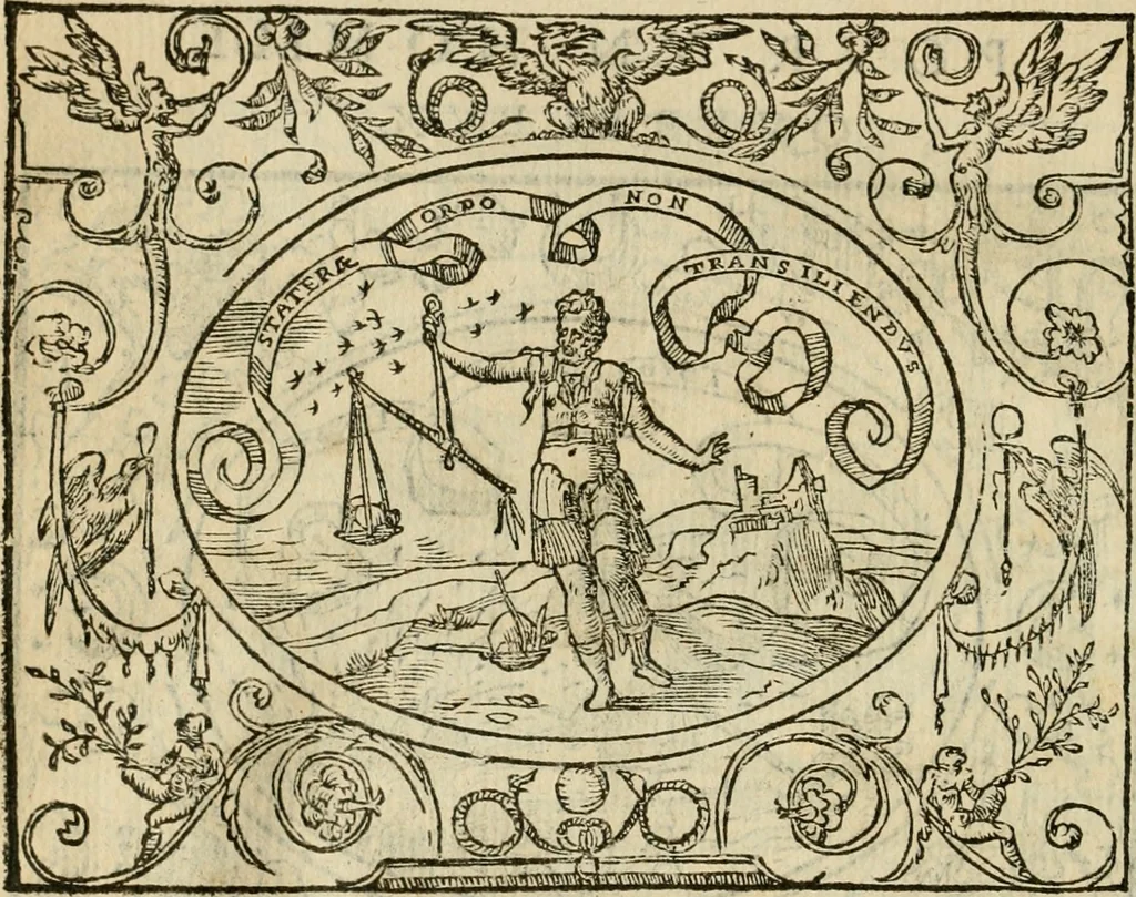 An illustration from Dialogue des devises d'armes et d'amovrs du S. Pavlo Iovio : avec un discours M. Loys Dominique sur le mesme subiet, 1561, leaf 237