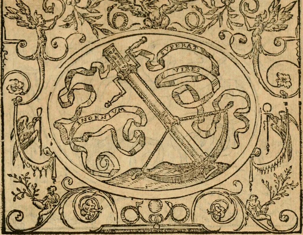 An illustration from Dialogue des devises d'armes et d'amovrs du S. Pavlo Iovio : avec un discours M. Loys Dominique sur le mesme subiet, 1561, leaf 246