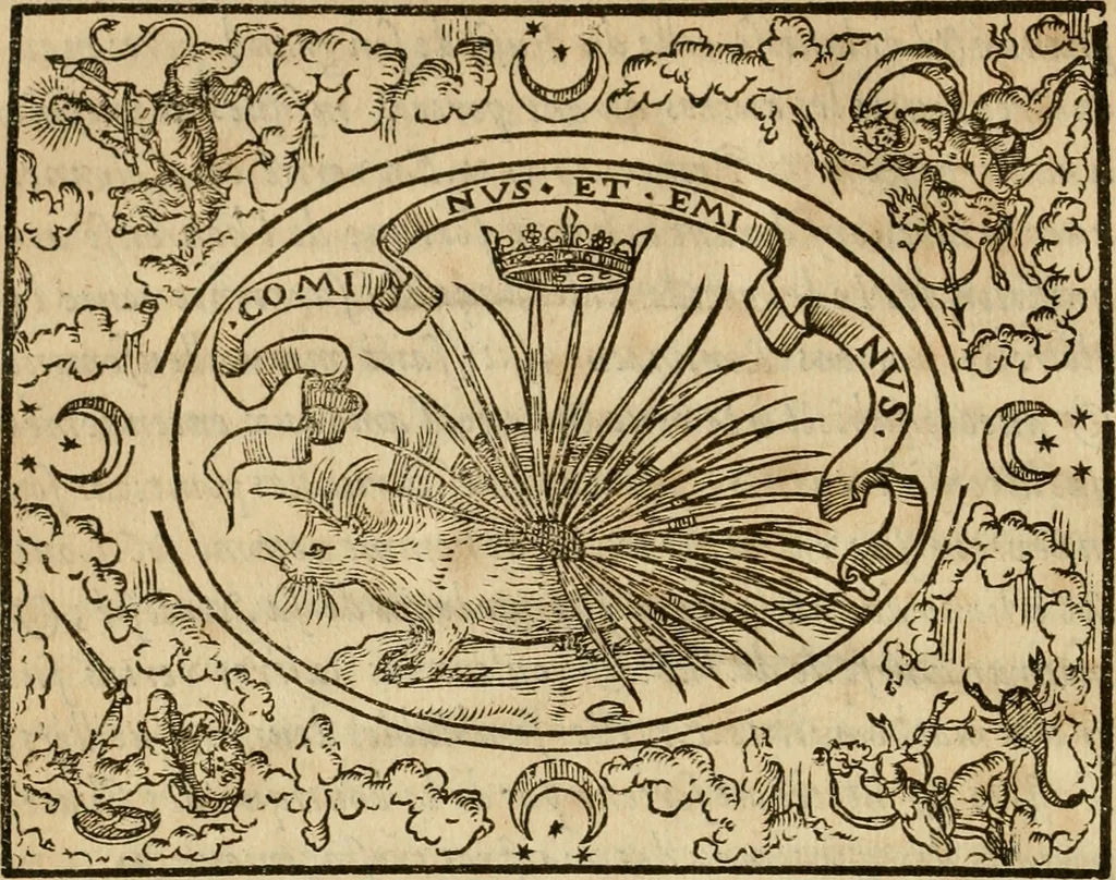 An illustration from Dialogue des devises d'armes et d'amovrs du S. Pavlo Iovio : avec un discours M. Loys Dominique sur le mesme subiet, 1561, leaf 25