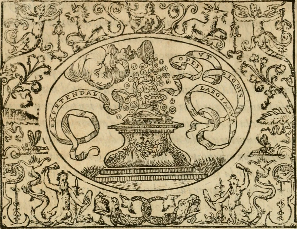 An illustration from Dialogue des devises d'armes et d'amovrs du S. Pavlo Iovio : avec un discours M. Loys Dominique sur le mesme subiet, 1561, leaf 255