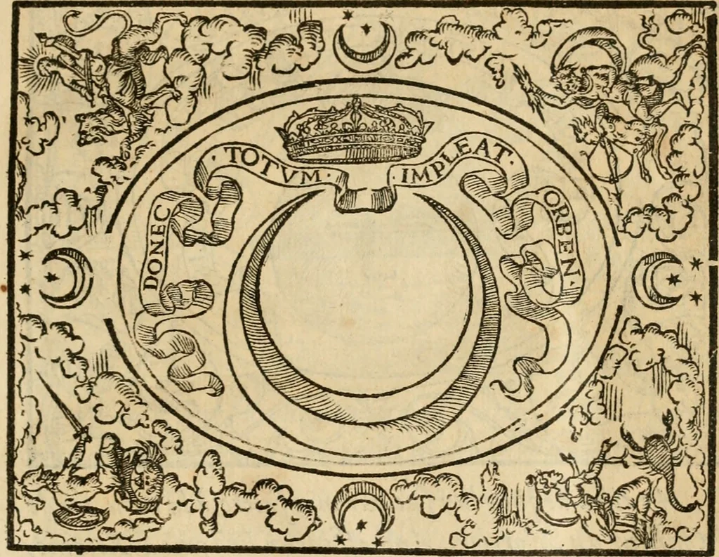 An illustration from Dialogue des devises d'armes et d'amovrs du S. Pavlo Iovio : avec un discours M. Loys Dominique sur le mesme subiet, 1561, leaf 28