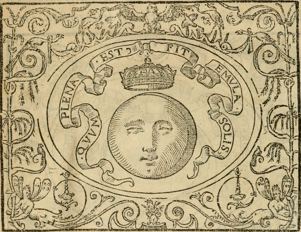 An illustration from Dialogue des devises d'armes et d'amovrs du S. Pavlo Iovio : avec un discours M. Loys Dominique sur le mesme subiet, 1561, leaf 29