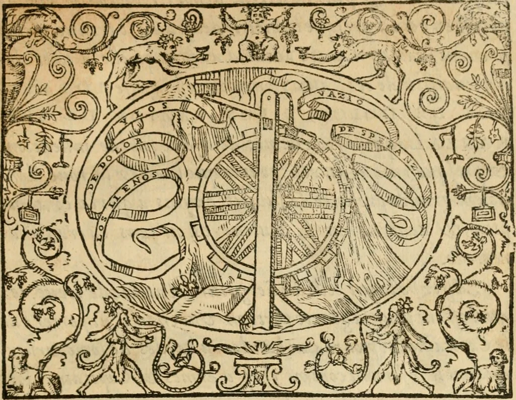 An illustration from Dialogue des devises d'armes et d'amovrs du S. Pavlo Iovio : avec un discours M. Loys Dominique sur le mesme subiet, 1561, leaf 32