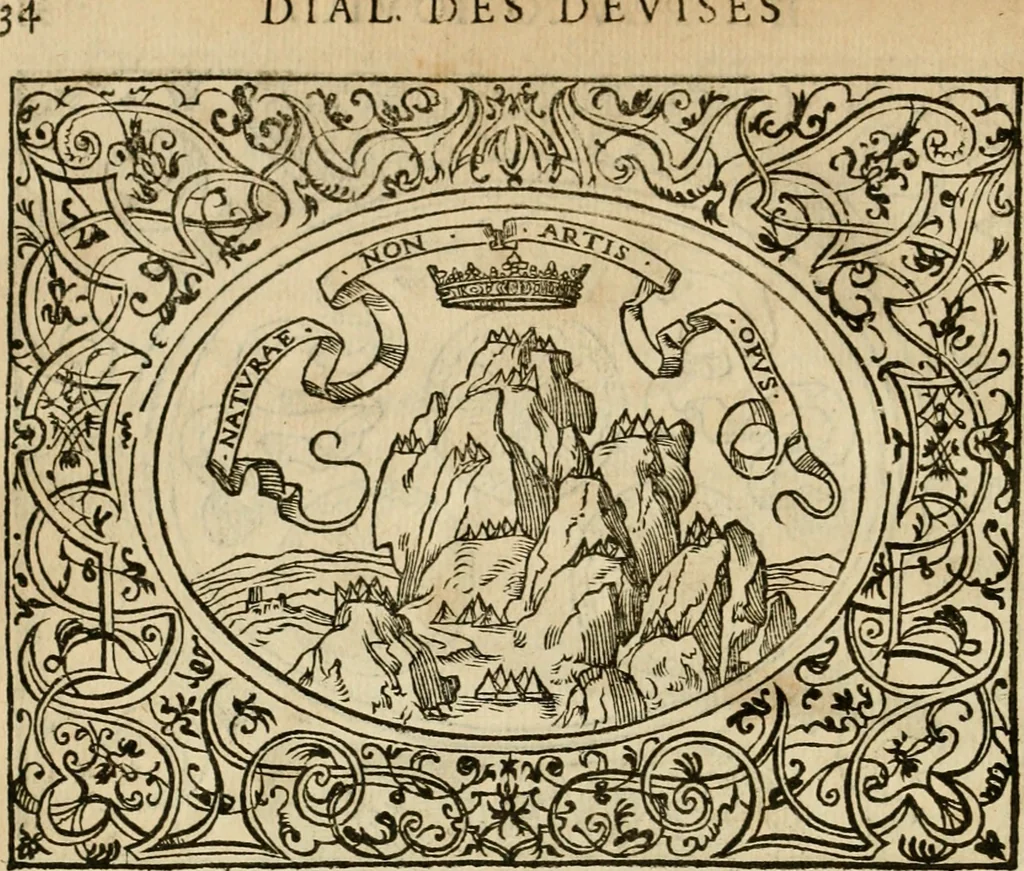 An illustration from Dialogue des devises d'armes et d'amovrs du S. Pavlo Iovio : avec un discours M. Loys Dominique sur le mesme subiet, 1561, leaf 37