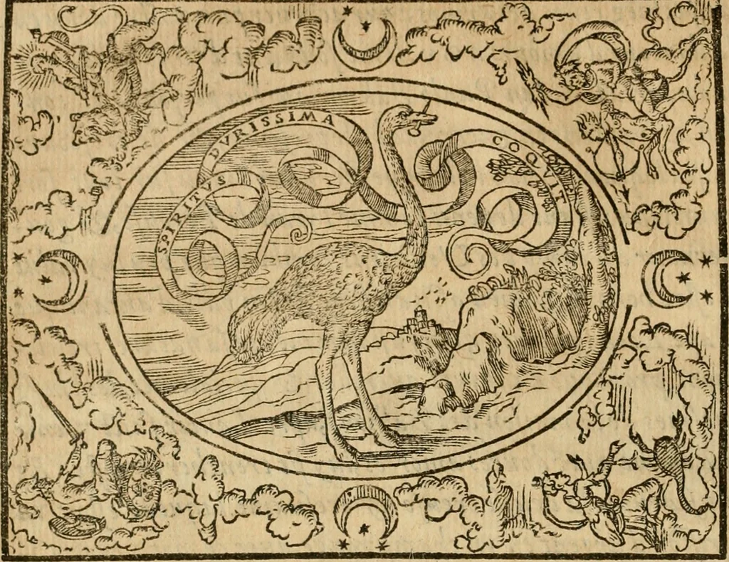 An illustration from Dialogue des devises d'armes et d'amovrs du S. Pavlo Iovio : avec un discours M. Loys Dominique sur le mesme subiet, 1561, leaf 89