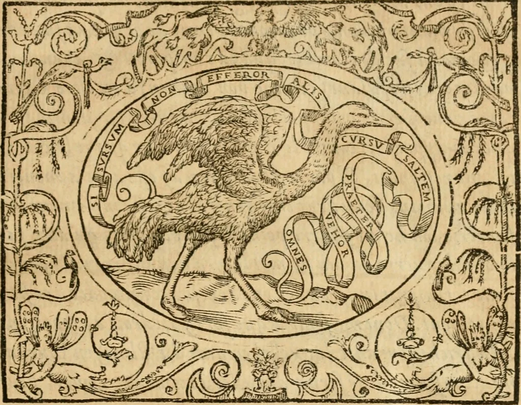 An illustration from Dialogue des devises d'armes et d'amovrs du S. Pavlo Iovio : avec un discours M. Loys Dominique sur le mesme subiet, 1561, leaf 90