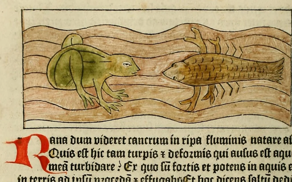 An illustration from Dyalog[us] creaturaru[m] moralizat[us] : omni materie morali iocu[n]do et edificatiuo modo applicabilis, leaf 92