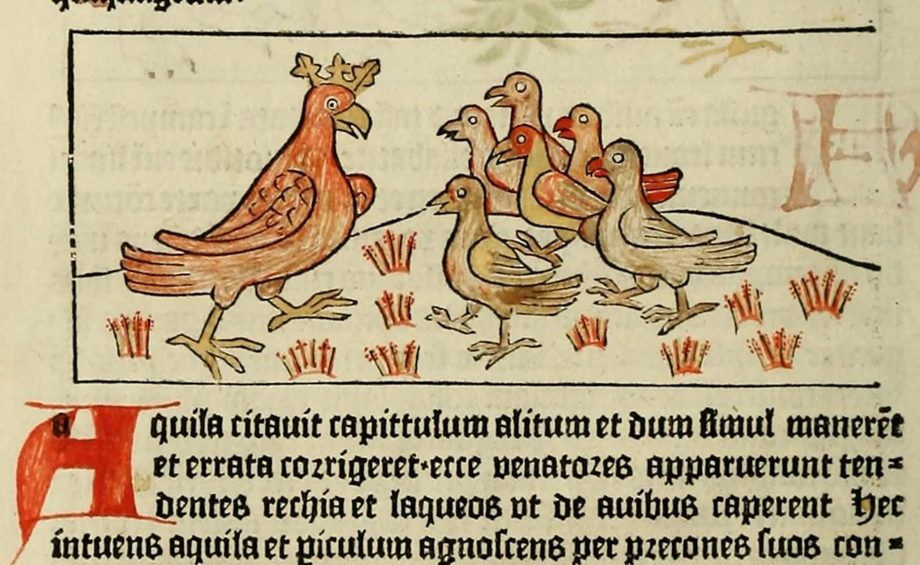 An illustration from Dyalog[us] creaturaru[m] moralizat[us] : omni materie morali iocu[n]do et edificatiuo modo applicabilis, leaf 96