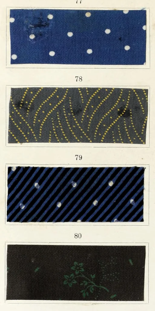 An illustration from Diamine colours on cotton treated with sulphate of copper, 1898, leaf 14