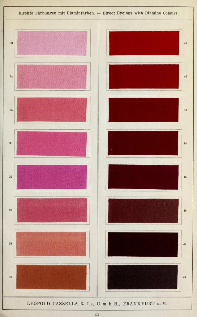 An illustration from Diamin- und Diaminechtfarben auf Baumwoll-Stückware = Diamine and Diamine fast colours on cotton piece-goods, 1900, leaf 27