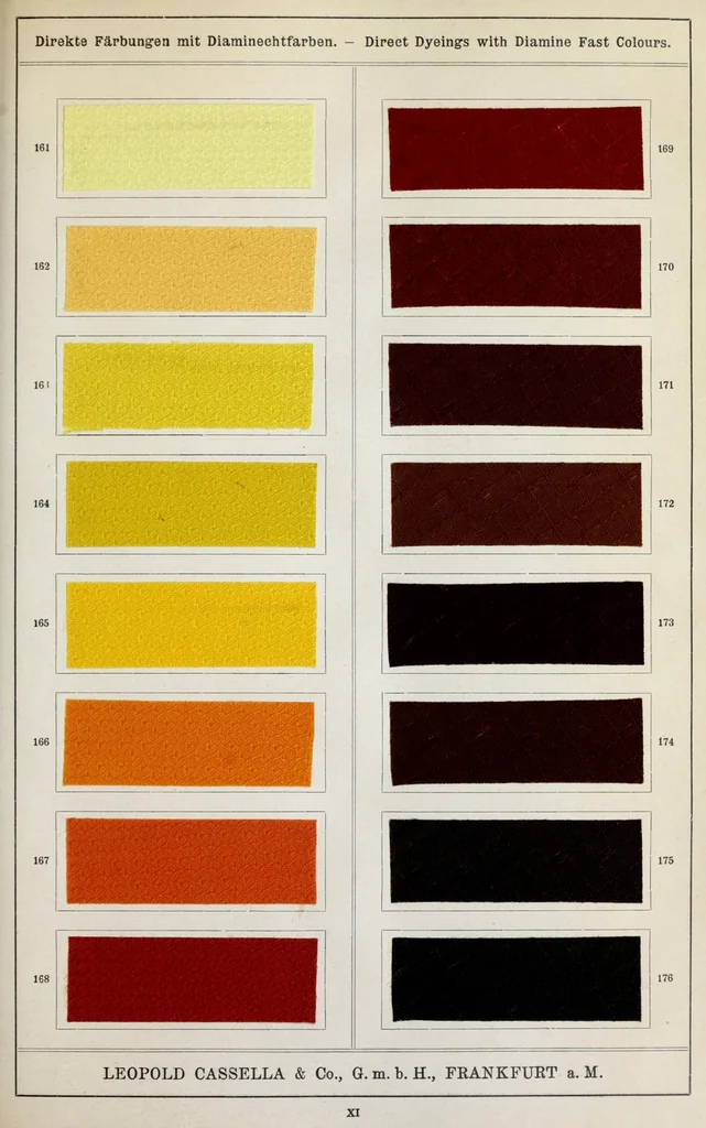 An illustration from Diamin- und Diaminechtfarben auf Baumwoll-Stückware = Diamine and Diamine fast colours on cotton piece-goods, 1900, leaf 43
