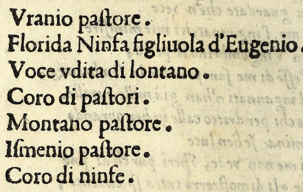 An illustration from Diana pietosa : comedia pastorale, 1587, leaf 14