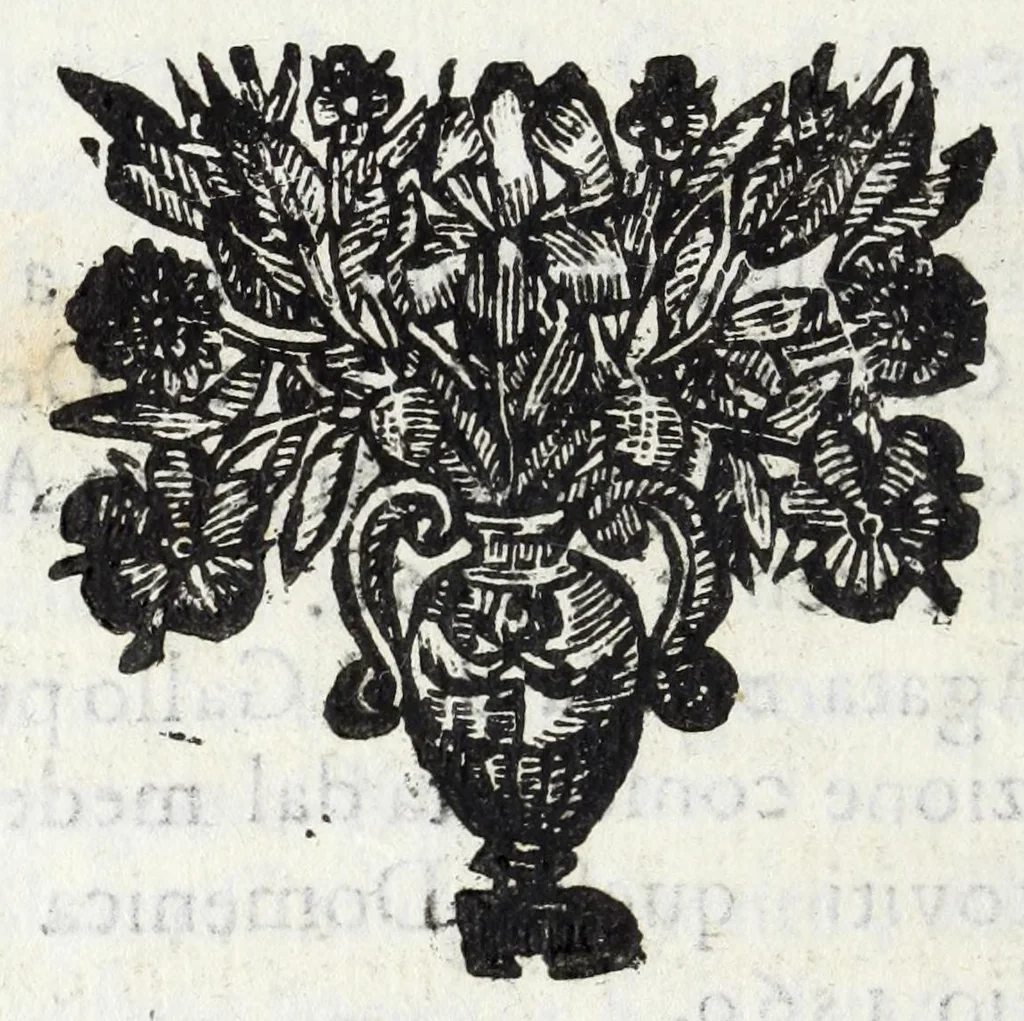 An illustration from Diario sacro e guida perpetua per visitare le chiese della città di Firenze, e suoi sobborghi in tutt' i giorni dell' anno, e per sapere le feste, che vi si celebrano, l' indulgenze perpetue che vi s' accquistano, e gl' esercizj di devozione, e pietà che vi si fanno : con una notizia de' corpi, e reliquie di santi, che in esse chiese si conservano, ed un catalogo de SS. e BB. che in essa città fiorirono, ed altre particolarità, 1700, leaf 158