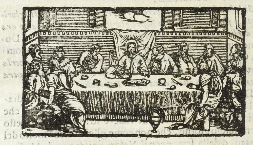 An illustration from Diario sacro e guida perpetua per visitare le chiese della città di Firenze, e suoi sobborghi in tutt' i giorni dell' anno, e per sapere le feste, che vi si celebrano, l' indulgenze perpetue che vi s' accquistano, e gl' esercizj di devozione, e pietà che vi si fanno : con una notizia de' corpi, e reliquie di santi, che in esse chiese si conservano, ed un catalogo de SS. e BB. che in essa città fiorirono, ed altre particolarità, 1700, leaf 342