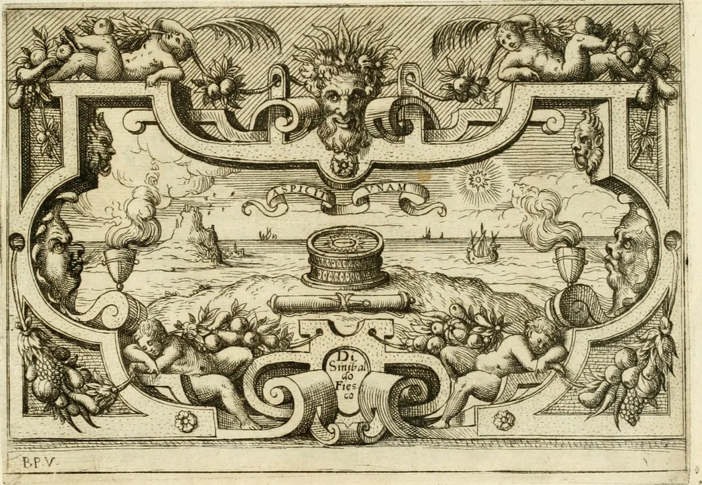An illustration from Di Battista Pittoni pittore vicentino Imprese di diversi prencipi, dvchi, signori, e d'altri personaggi et hvomini letterati et illvstri : con alcune stanze del Dolce che dichiarano i motti di esse imprese, 1562, leaf 114