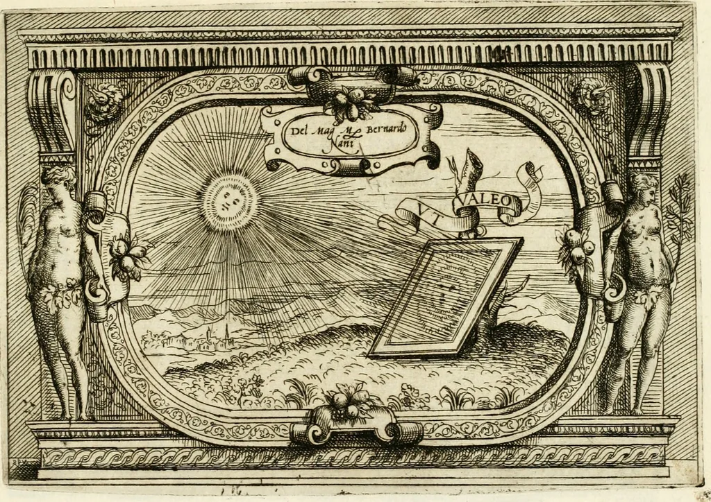 An illustration from Di Battista Pittoni pittore vicentino Imprese di diversi prencipi, dvchi, signori, e d'altri personaggi et hvomini letterati et illvstri : con alcune stanze del Dolce che dichiarano i motti di esse imprese, 1562, leaf 118