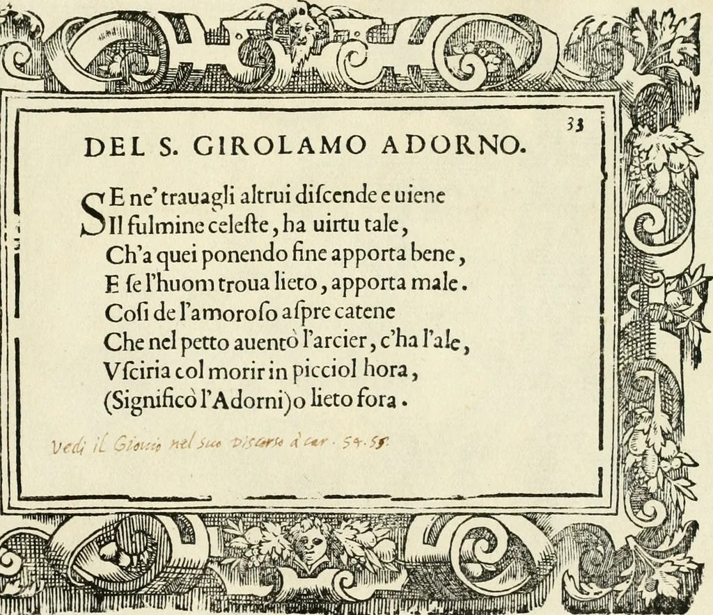 An illustration from Di Battista Pittoni pittore vicentino Imprese di diversi prencipi, dvchi, signori, e d'altri personaggi et hvomini letterati et illvstri : con alcune stanze del Dolce che dichiarano i motti di esse imprese, 1562, leaf 136